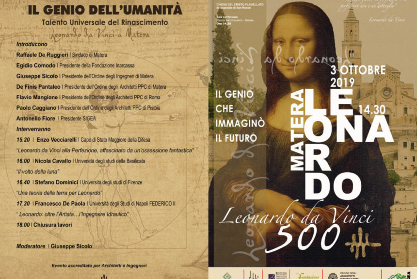“Leonardo, il genio che immaginò il futuro”, evento a Matera alla presenza del Capo di Stato Maggiore della Difesa