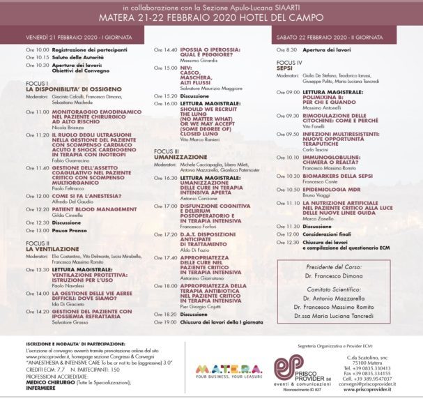 ASM, Congresso Anaesthesia and Intensive Care: To be or not to be (aggressive) 3.0
