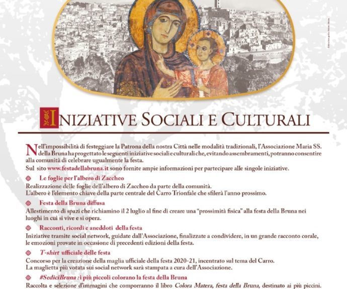 2 luglio 2020, sarà una festa sul filo dei ricordi: ecco le iniziative dell’Associazione Maria Santissima della Bruna