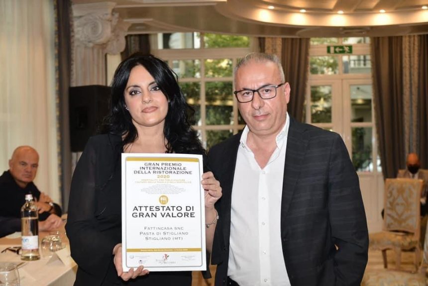 Gran Premio Internazionale della Ristorazione 2020: a Riccione premiata l’azienda “Fattincasa” di Nunzia  Delle Fave con il brand “Pasta di Stigliano”