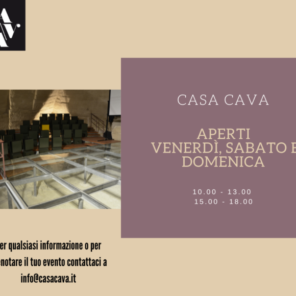 Variazione giorni di apertura Casa Cava