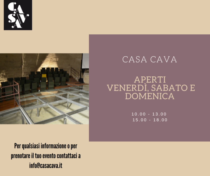 Variazione giorni di apertura Casa Cava