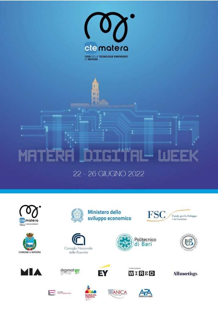 Da oggi al 26 giugno la prima edizione della Matera Digital Week