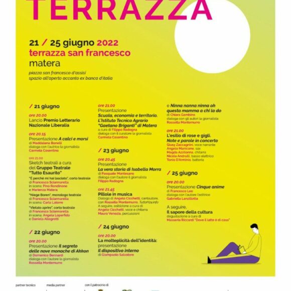 “Libri in Terrazza”: torna a Matera il Festival culturale promosso dal 21 al 25 giugno da Liberalia in collaborazione con la casa editrice Altrimedia