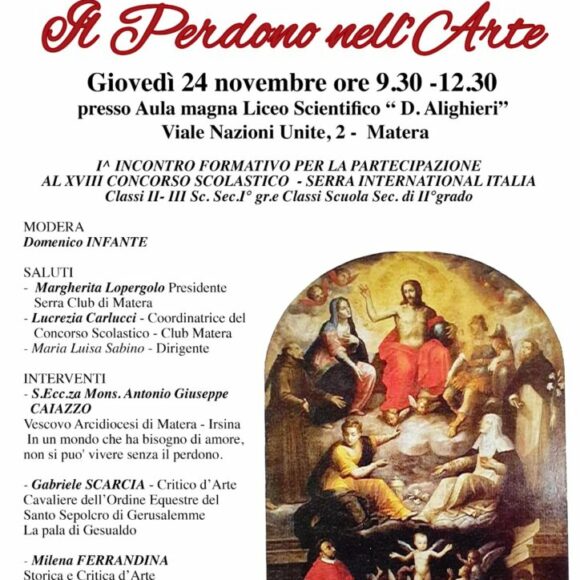 “Il perdono nell’Arte”, a Matera convegno del Serra Club