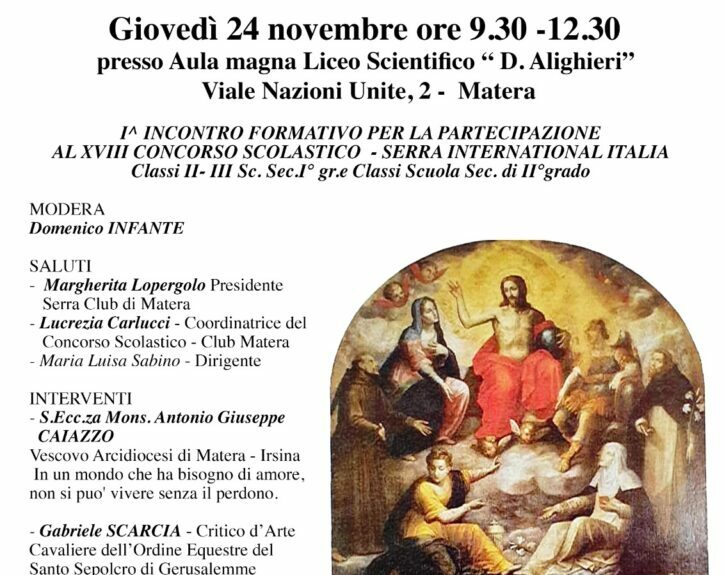 “Il perdono nell’Arte”, a Matera convegno del Serra Club