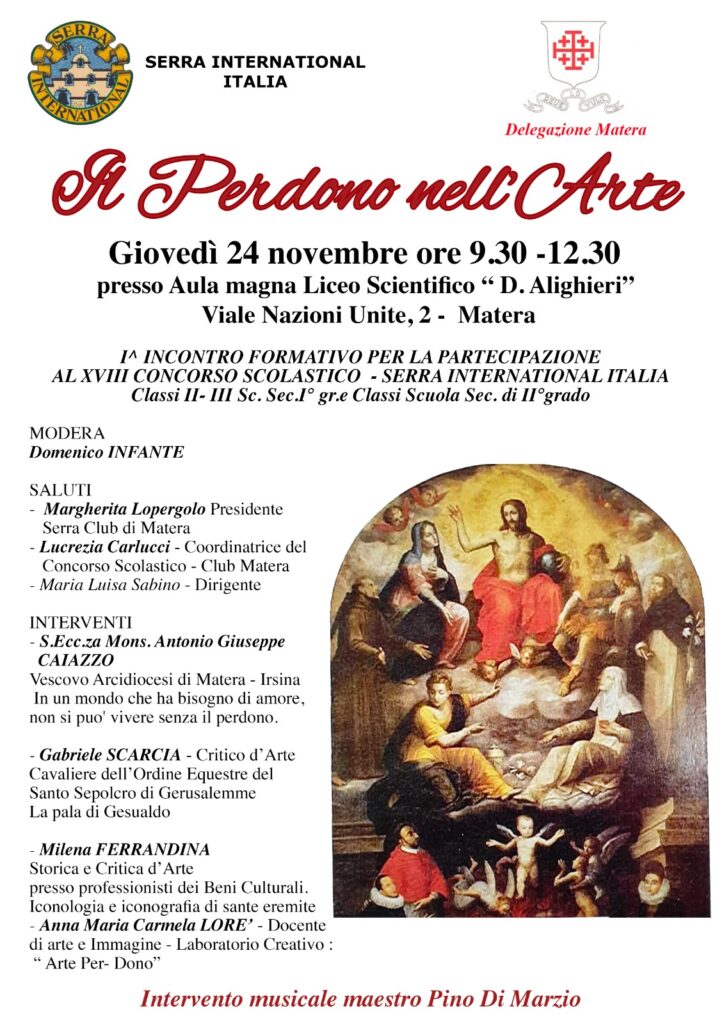 “Il perdono nell’Arte”, a Matera convegno del Serra Club