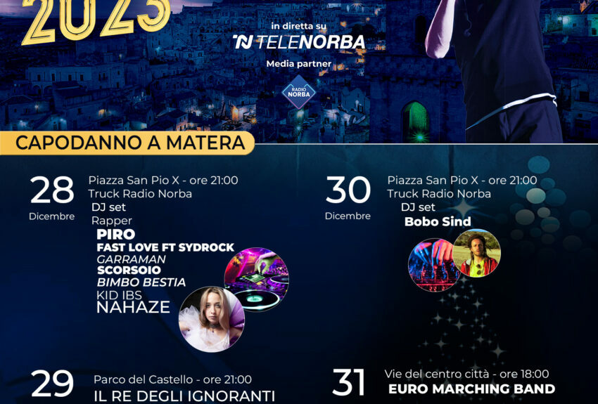 Capodanno a Matera con il cantautore Gigi D’Alessio