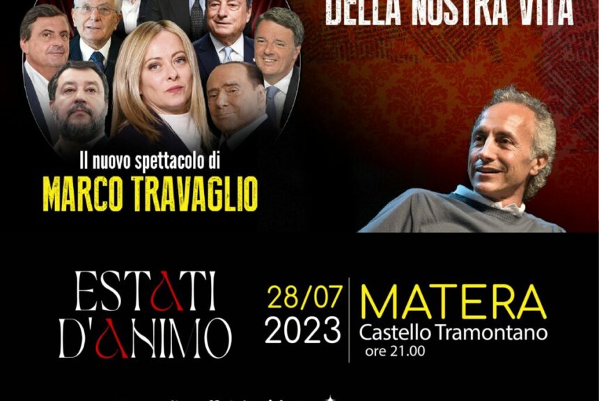 Marco Travaglio al Castello Tramontano di Matera con il suo nuovo spettacolo “I migliori Danni della Nostra Vita”