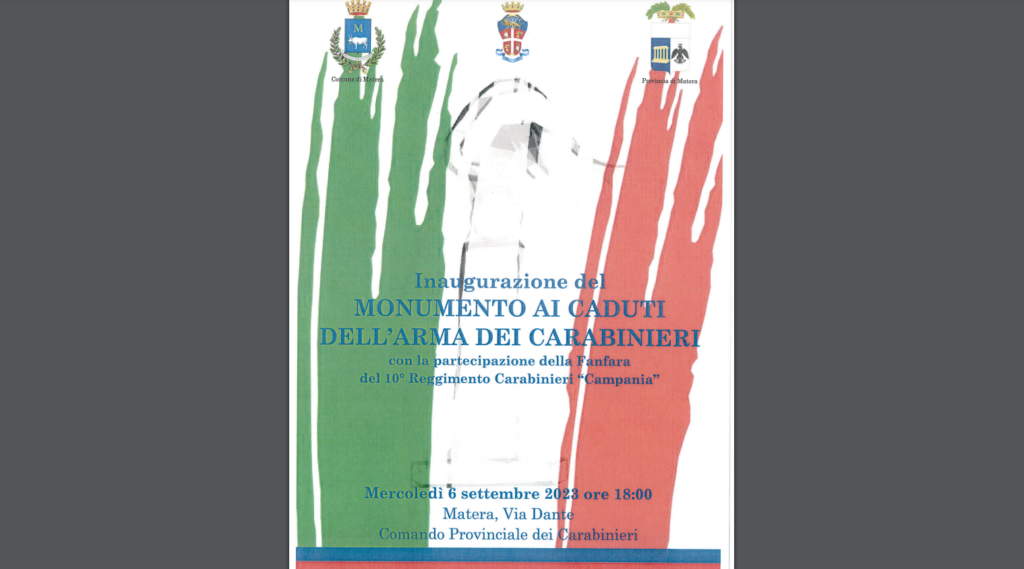 Screenshot-2023-08-24-213054-1024x569 Matera: inaugurazione del monumento ai Caduti dell’Arma dei Carabinieri