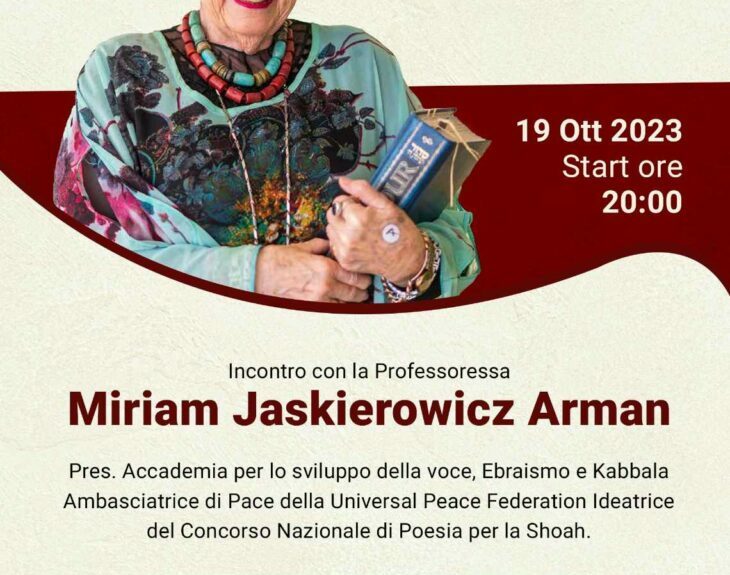 “Come cercare la Pace nel mondo”, il 19 nell’Hotel del Campo di Matera incontro con la professoressa Miriam Jaskierowicz Arman