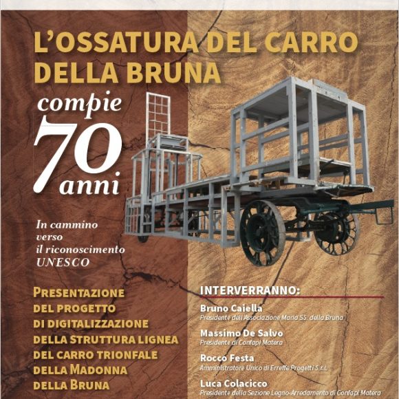 Matera, domani presentazione dei risultati del progetto di digitalizzazione della struttura permanente del carro trionfale della Bruna