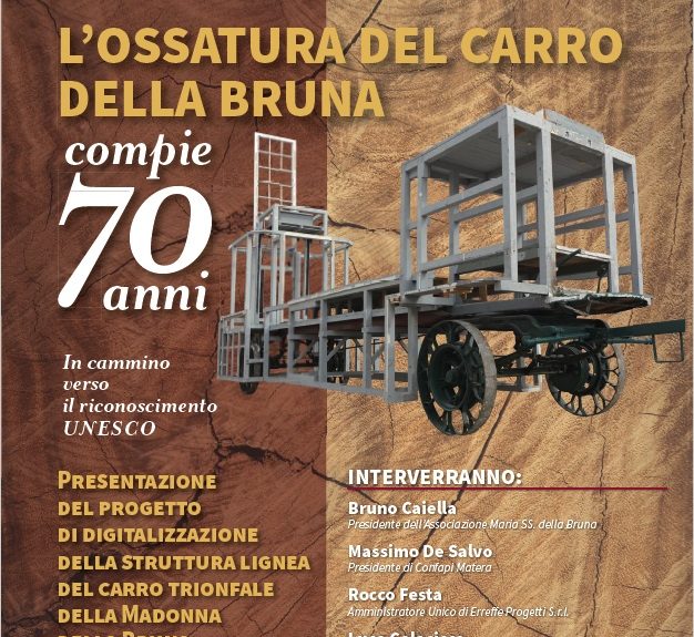 Matera, domani presentazione dei risultati del progetto di digitalizzazione della struttura permanente del carro trionfale della Bruna