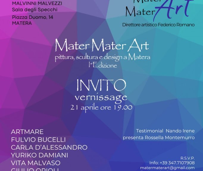 Matera, il 21 al Palazzo ducale Malvinni Malvezzi di Matera inaugurazione della prima edizione di MaterMatèrArt – pittura, scultura e design