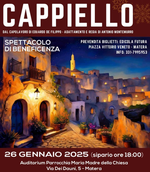 Matera, riproposta il 26 gennaio “Natale in casa Cappiello” di Talia Teatro. L’incasso sarà devoluto all’Associazione Aura Blu